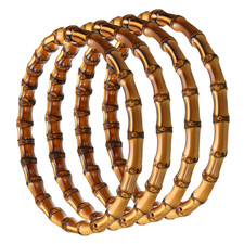 6.7 Inch Bamboo Purse Handles 4 Pcs Round Replacement Handmade Rings