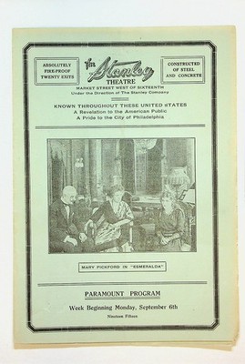 Stanley Theatre News Vol. 1 #25 VG 1915