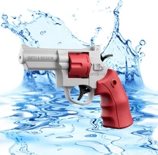 Revolver Shape Water Gun with 22 Ft Super Long Range, Blaster Red 
