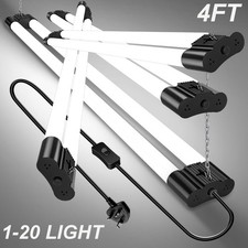 4FT LED Batten Tube Light Strip Office Garage Ceiling 6500K Daylight with Plug