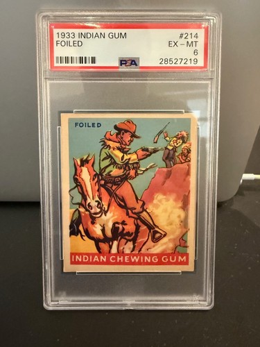 1933 Goudey Indian Gum #214 Foiled PSA 6 Only 3 higher!