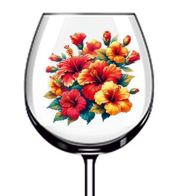 12x bunte Blume Rose Vinyl Aufkleber Abziehbild Becher Weinglas Flasche Tasse Becher