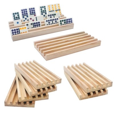 Wooden Domino Trays/Racks Set of 8 Mexican Train Domino Trays/Racks Double 12 Ti