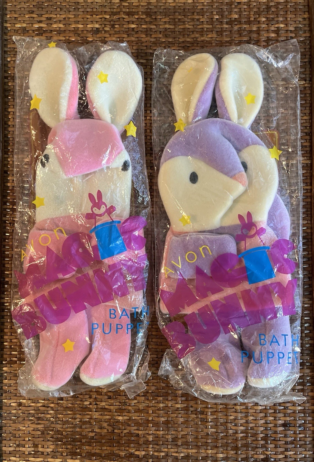 Vintage Avon SANRIO 1986 Magic Bunny Bath Puppet Color Changing - Lot Of 2