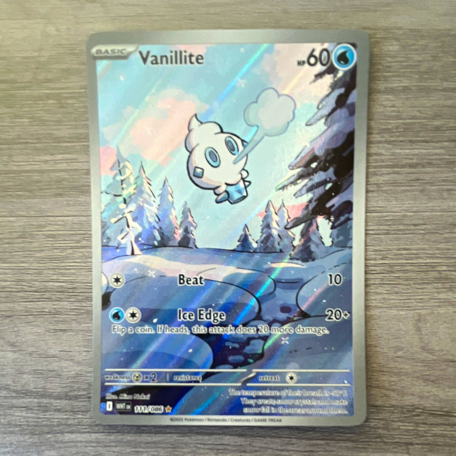 The Pokemon Company Vanillite 111/086 SV: White Flare IR Full Art Holo ENG