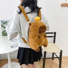 Cute Capybara Plush Backpack Kawaii Soft Shoulder Bag Stuffed Animal School Bag