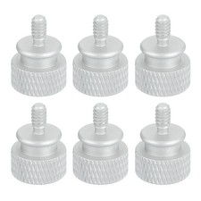 6Pcs 6-32 UNC 12x16mm ODxH Aluminum Thumb Screws for Pc Side Panel, White