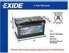 Battery fits FORD TRANSIT Exide 110 800A 85Ah 4Yr Warranty 315x175x175
