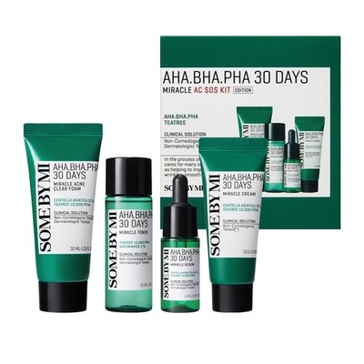 SOME BY MI AHA BHA PHA 30Days Miracle AC SOS Kit  Toner 1.01Oz, Serum 0.33Oz,...