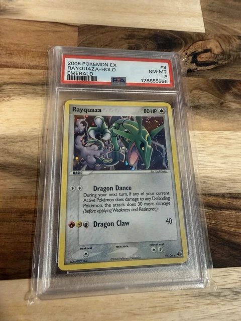Pokemon TCG 2005 EX Emerald Rayquaza #9/106 Holo Rare PSA 8 English