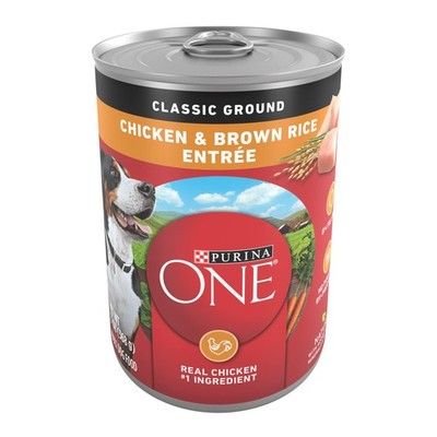 Purina ONE Classic Ground Chicken 13 Ounce (Pack of 12), & Brown Rice 