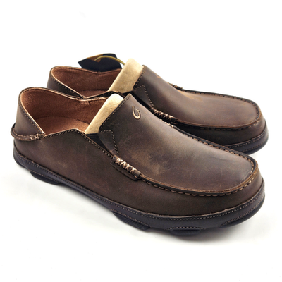 Mens Olukai Dark Brown Leather Loafer Size 11 OLUKAI KAKAHA SLIP ON DARK JAVA/DARK JAVA - MENS - Lamey  main image 2