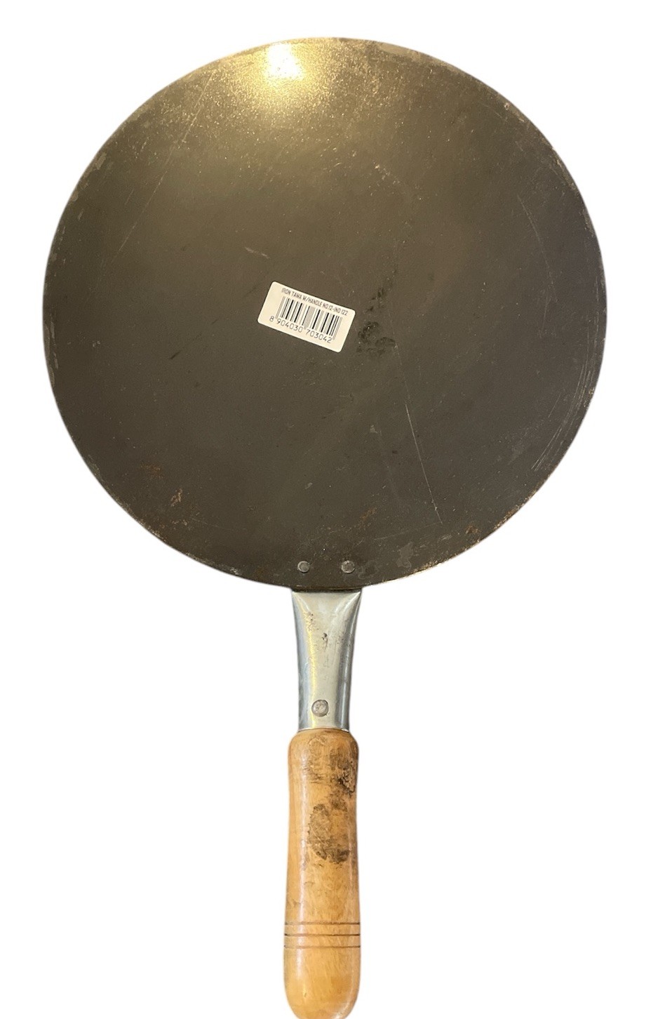 MS Hierro Tawa / Crepe / Panquequeque Sartén con Mango de Tubo de Madera TAWA TAVA de Alta Resistencia