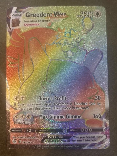 Greedent VMAX (Secret) 272/264 Swsh08: Fusion Strike Holo Pokémon TCG NM