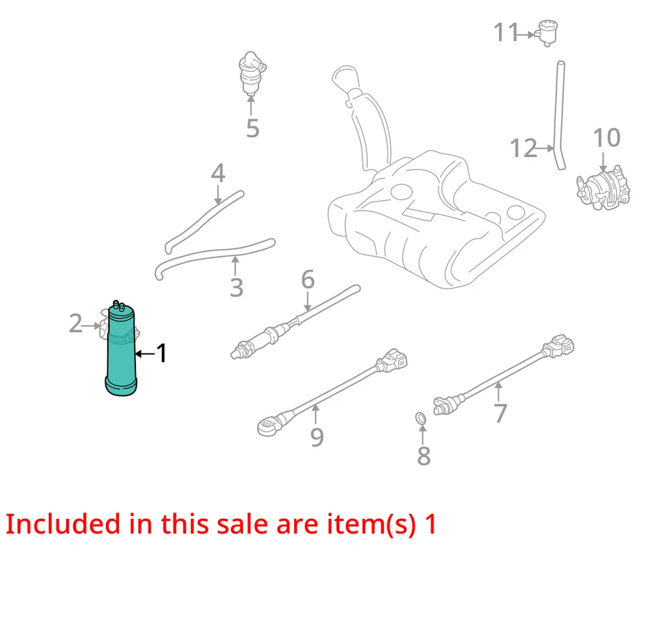 Volkswagen Golf Jetta Cabrio 1996-2003 1HM201799 bote de vapor OEM Foto 3 de 4