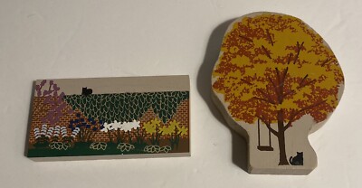 Cat's Meow 2 Sided Maple Tree With Swing 4''X 3''  And A Flower Bed 3.75'' X 2''