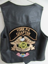 HOG Harley Davidson Owners Group 1989 Vintage Leather Vest Mens Size 44