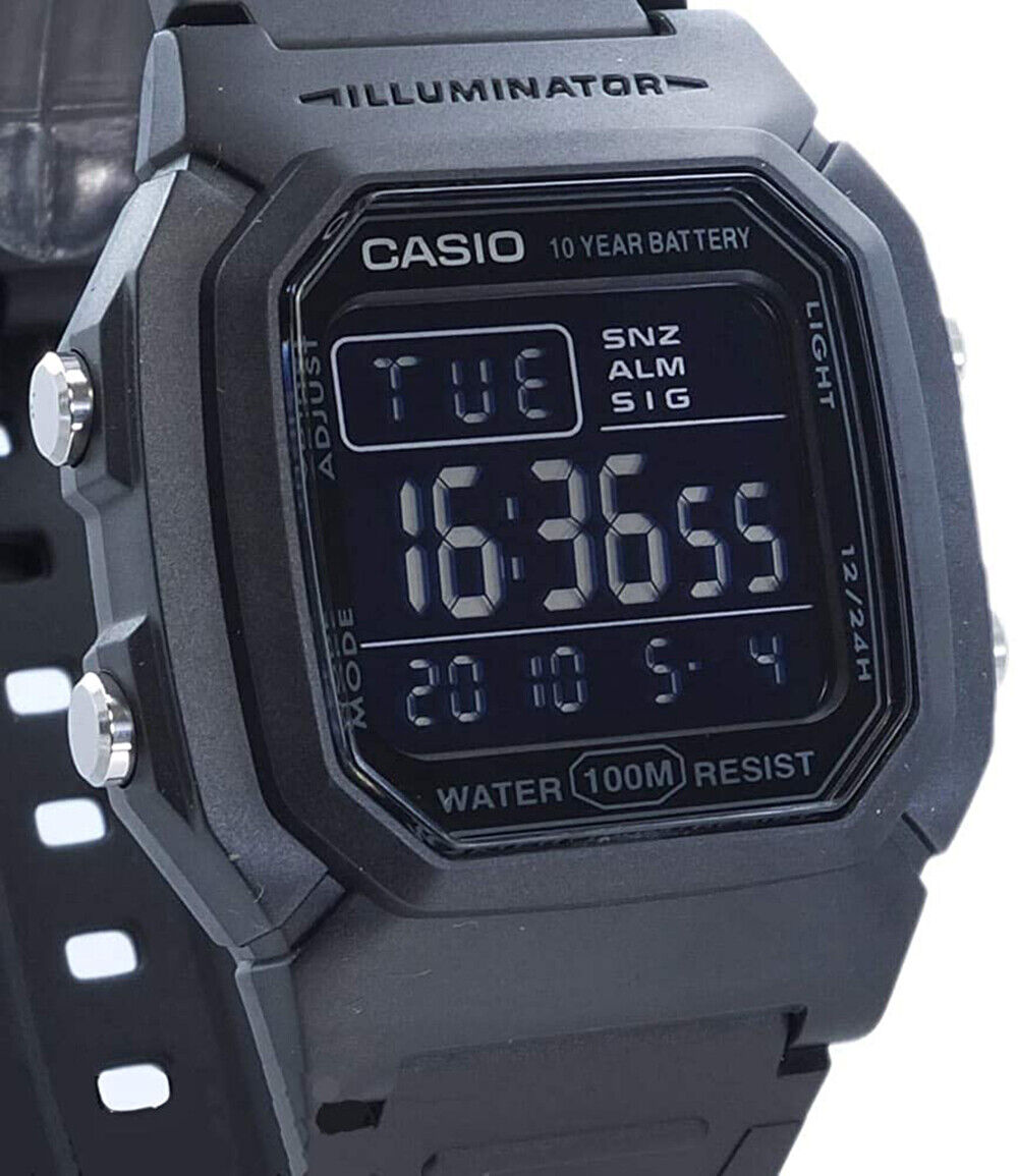 Casio Men's Classic Digital Quartz 100m Black Resin Watch W800H-1BV