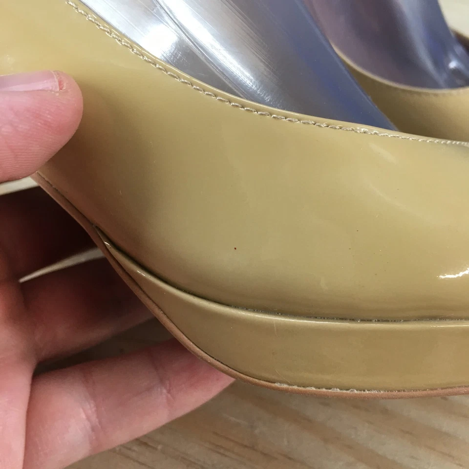 Vince Camuto Shoes Womens 8.5 M Desti Pump Yellow Leather Casual Stiletto Heels - Image 4 of 4