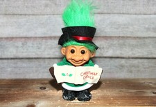 Russ Christmas Carol Troll 5" GREEN Hair -Green Coat Striped Pants