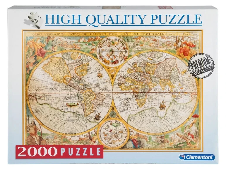 Ancient Map 2000 Piece Jigsaw Puzzle from Clementoni, Italy - New/Sealed