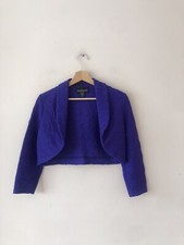 Frank Lyman Purple Textured Crop Bolero Jacket - - Sz 10
