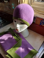 Wool Scarf & Beanie Hat Set Purple & Green NWT HOUSE OF FRASER