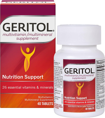 Geritol Multivitamin Supplement Contains B-Vitamins, Antioxidants, Iron 40ct