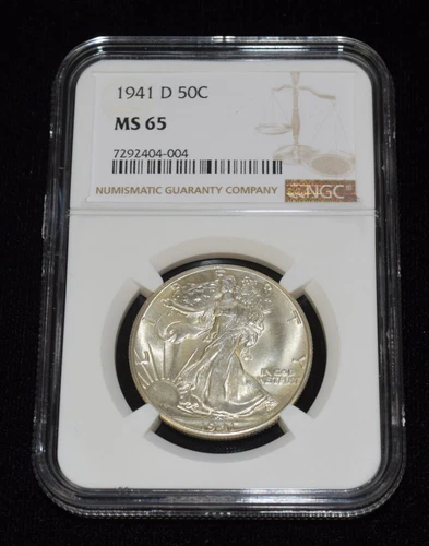 1941-D NGC MS65 Walking Liberty Half Dollar