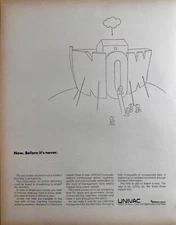 1970 Univac Real Time Informational Systems Vintage Print Ad, Sperry Rand