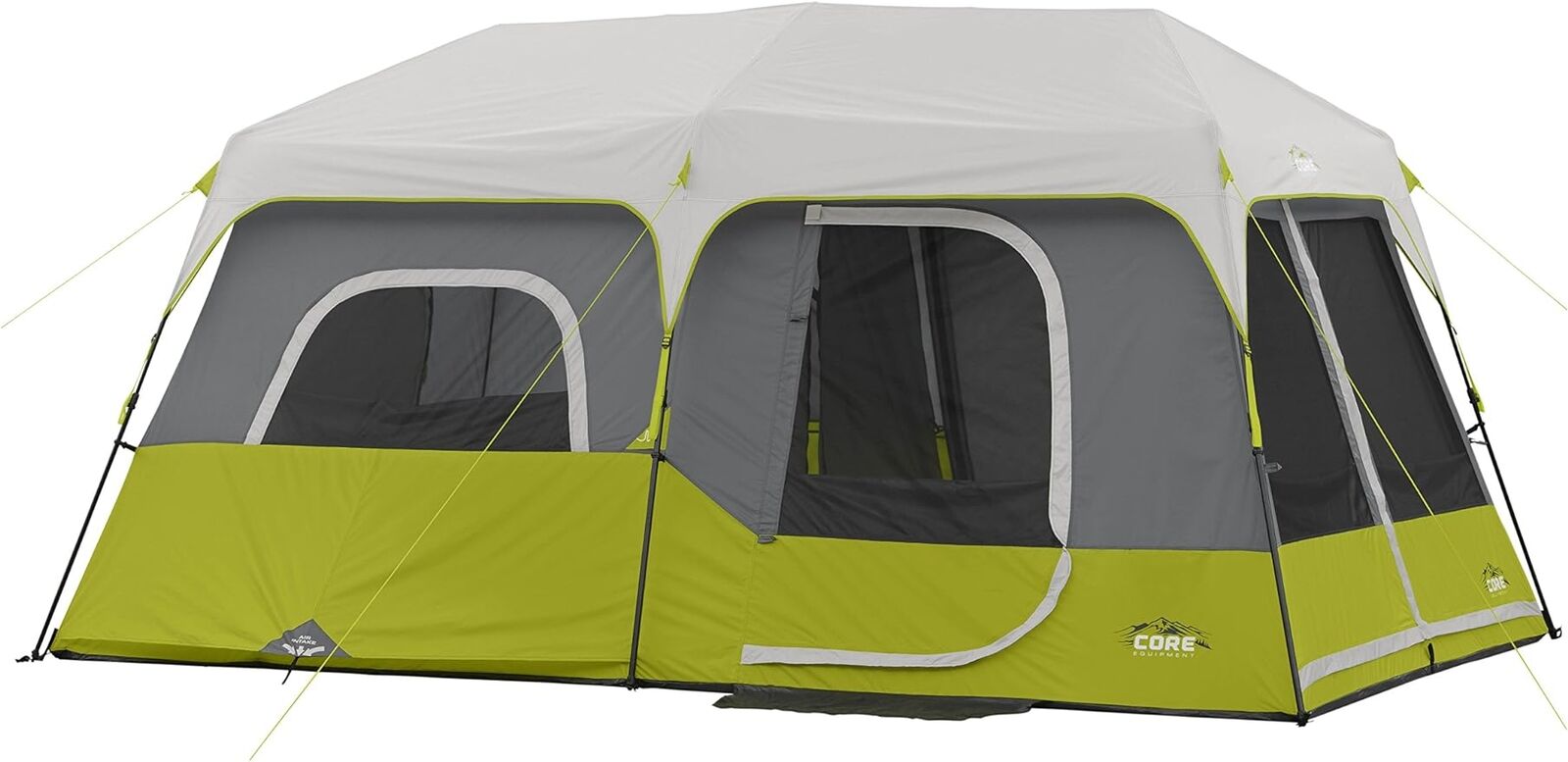 Core 9 Person Instant Cabin Tent - 14' x 9',Green,Portable,Polyester,Waterproof