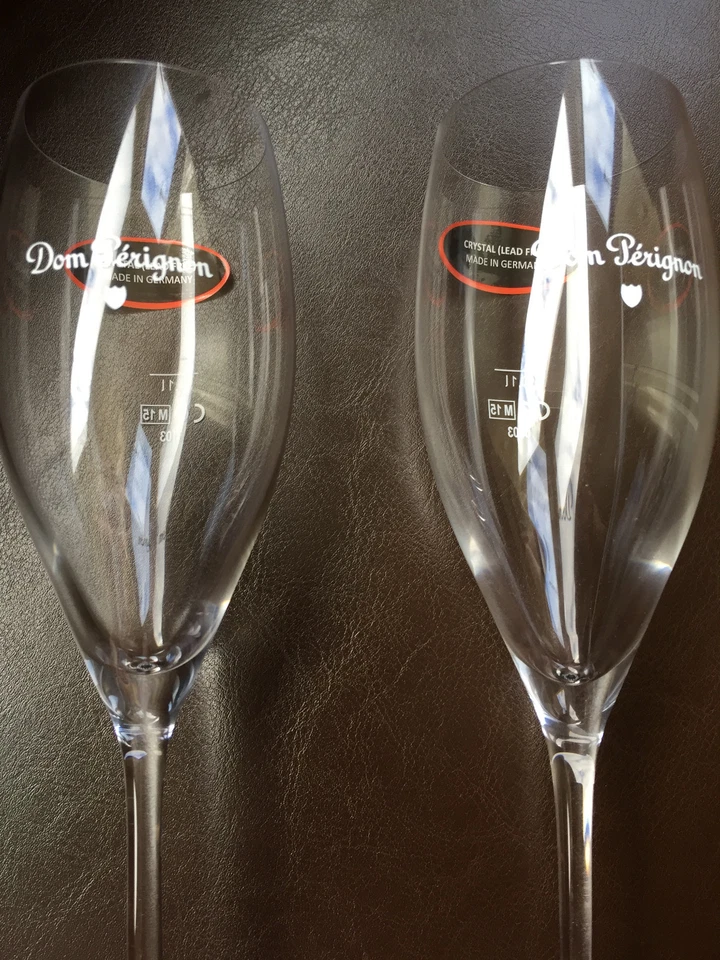 DOM PERIGNON CHAMPAGNE CRYSTAL FLUTE BY RIEDEL X 2 AUSTRIAN CRYSTAL NEW - Image 3 of 4