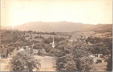 RPPC Stowe Village Maine Aerial Town View 1930s era