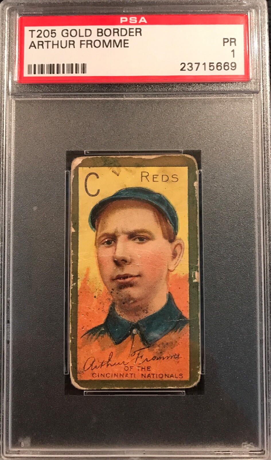 1911 T205 Tobacco Baseball Card ARTHUR FROMME Cincinnati Reds PSA 1