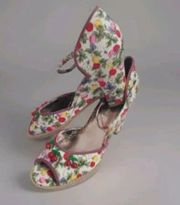 Poetic Licence Sweet Shirley Temple Cherry Ankle Strap Ladies Shoes Sz 9.5 M