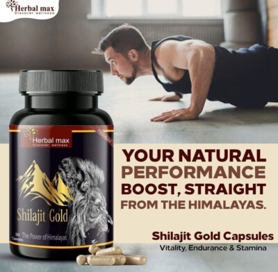 Shilajit Or 100% Pur - Complément Vitalité Endurance - 60 Capsules - Ingrédients Ashwagandha Et Acide Fulvique
