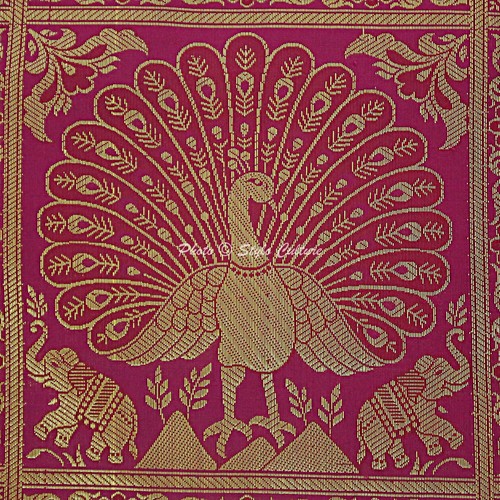 Indian Peacock Brocade Cushion Cover Handmade Sofa Pillow Case Cover Throw 12" - Picture 4 of 28