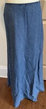 HAIRSTON ROBERSON ROPA Sz 8 Blue Denim Maxi Long Skirt Cotton Western Vintage