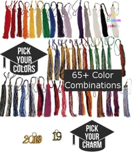 2019 Graduation Tassel for Mortarboard Cap 9" Gold Drop Date Year Charm 19