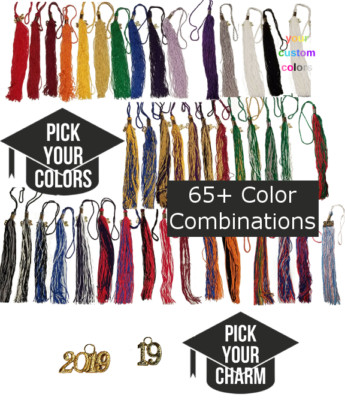 2019 Graduation Tassel for Mortarboard Cap 9'' Gold Drop Date Year Charm 19