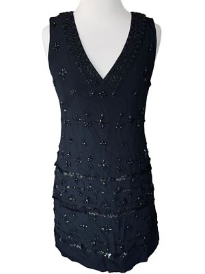 french connection blue beaded dress French Connection Whisper One-Shoulder Envelope Dress - Chalk Blue