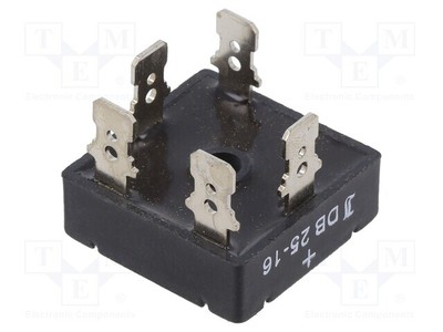 Urmax: 1600V If: 25A Ifsm: 350A Bridge Rectifier: Three-Phase