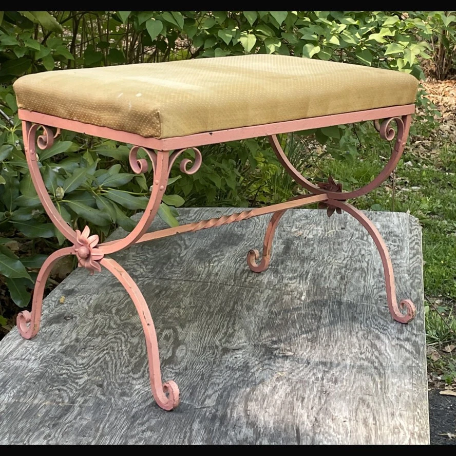 Antique cast store iron bench seat