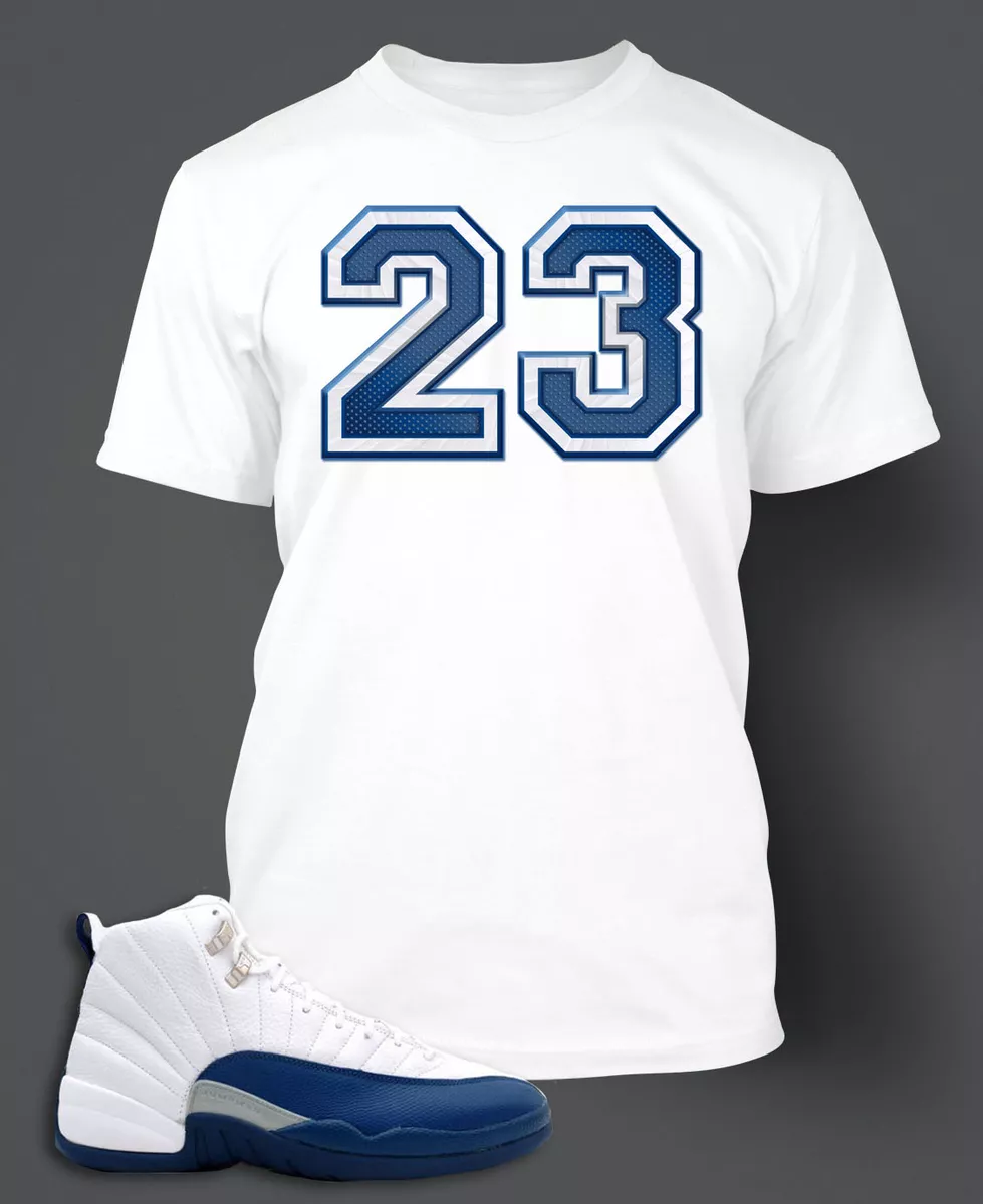 Jordan 12 french store blue shirt