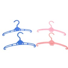 VINTAGE Children Clothing Hangers Plastic Pink  Blue Dog and Heart center 4 pcs