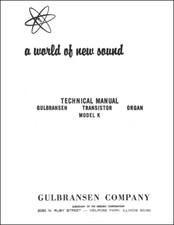 Gulbransen Model K service manual repair and schematic diagrams in PDF file