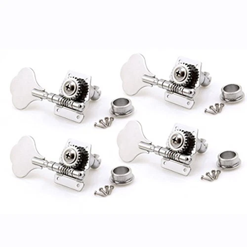 4R Bass Guitar Machine Heads Tuners Elephant Ear Button (Silver) 4R bass tuners