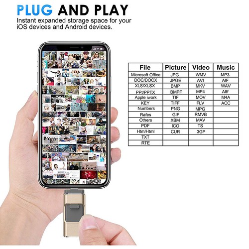 256GB USB i Flash Drive 64G Storage Memory Stick For iPhone iPad IOS Android - Imagen 6 de 16