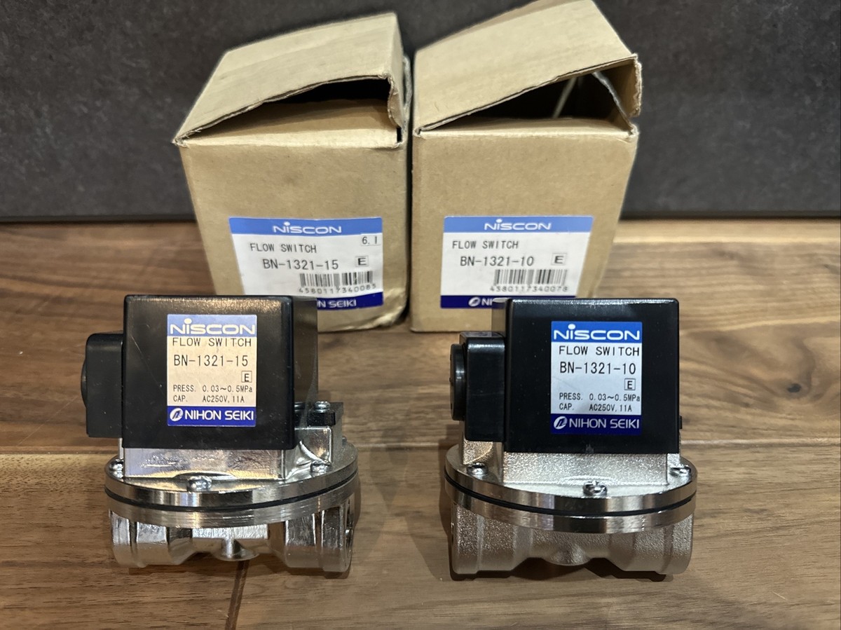 New NISCON Flow Switch, set of 2 BN-1321-10 BN-1321-15 Water