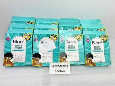 Biore Cover & Conquer Blemish Patch 30 Hydrocolloid Patches 15MM 12PK, EXP 09/25